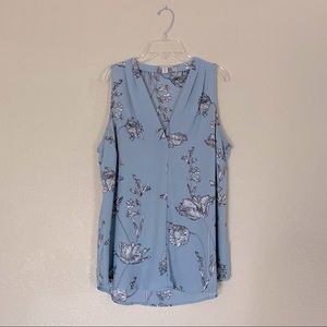 Blue Sleeveless Blouse